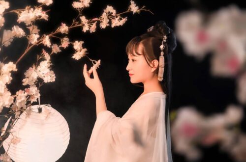 Woman with sleek Japanese-inspired asian hairstyle